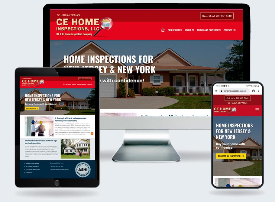 NJ home inspectors website design