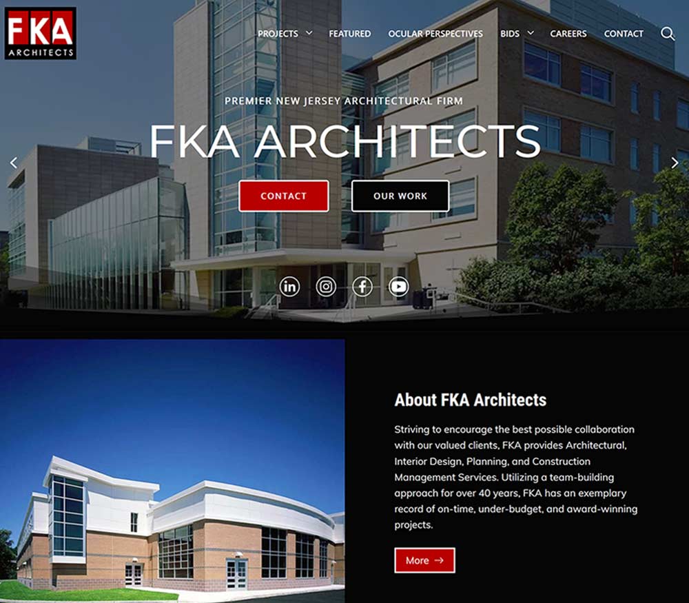 NJ architect firm website