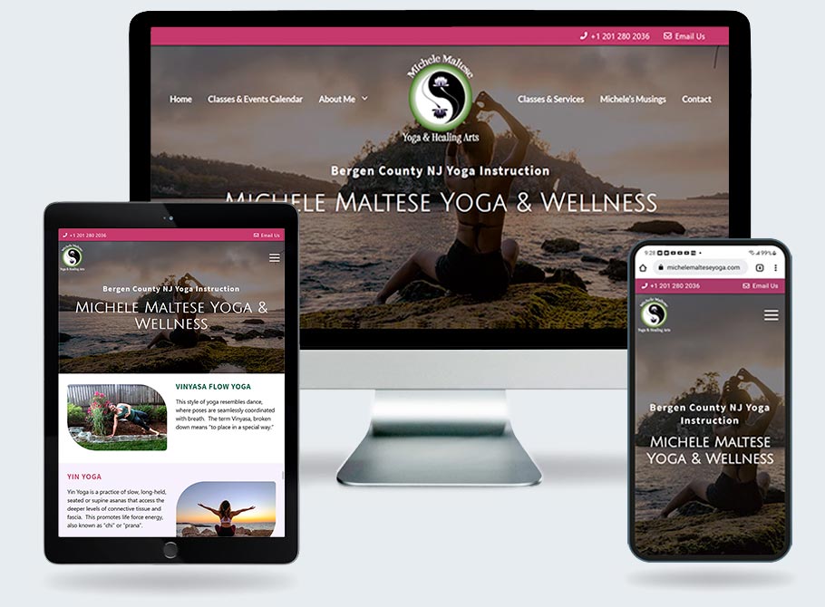 NJ yoga web design