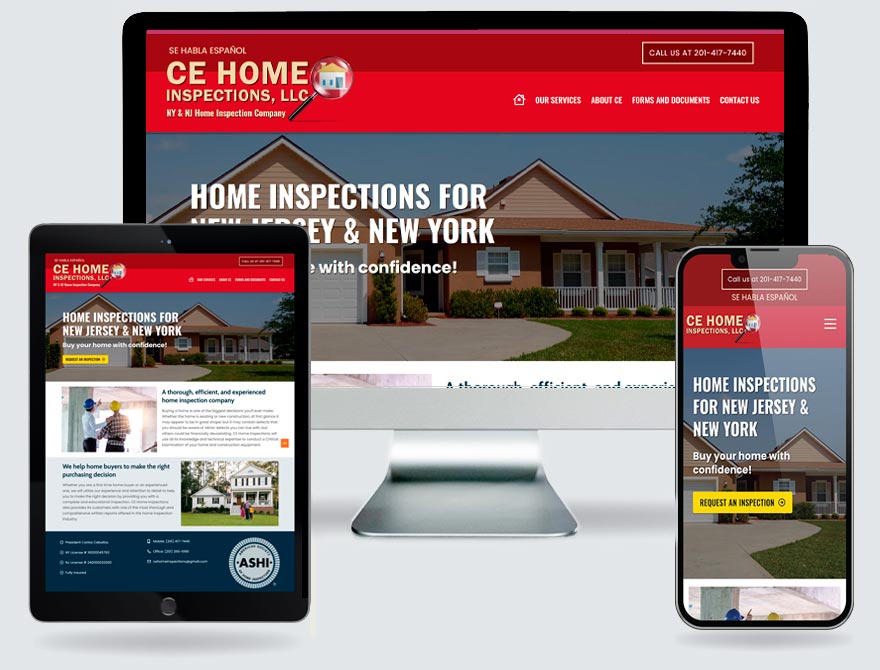 NJ home inspectors web design
