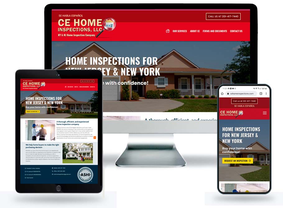 NJ home inspection website design